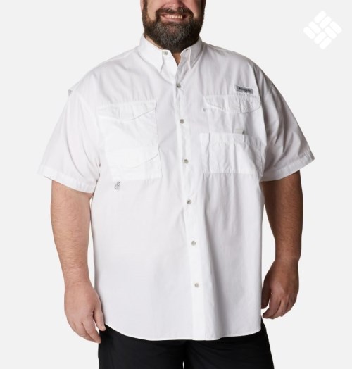 Columbia PFG Bonehead Kort Sleeve Skjorte Herre Hvite | Plus Size 18307B